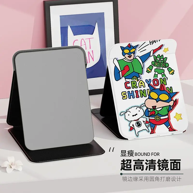 

Crayon Xiaoxin Anime Y2K Kawaii Crayon Shinchan Folding Desktop Makeup Mirror Cute Portable Hd Touch Up Makeup Mirror Girl Gift