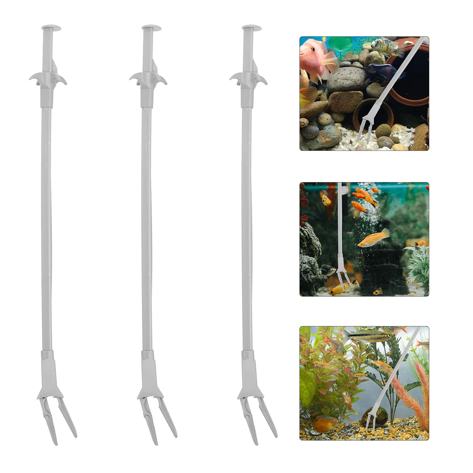 

3 Pcs Convenient Aquarium Tongs Tweezers Glass Terrariums Plants Household Cleaning Tools Plastic Accessory