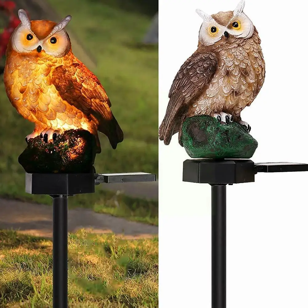 

Led Solar Powered Garden Light Owl Ornament Bird Outdoor Lawn Solar Sculpture Stake Lamp Light Lamp Waterproof Decor Garden S2d1