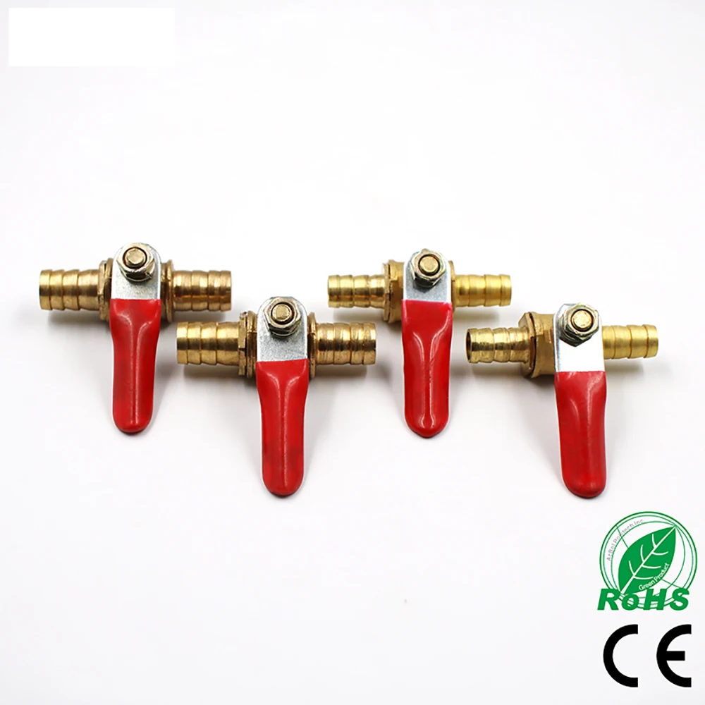 

6 мм-12 мм, встраиваемый латунный запорный шаровой клапан для шланга, фитинги для воды, масла, воздуха, газа, топливных линий, пневматический коннектор, контроллер