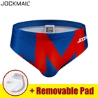 Купальный костюм Jockmail с эффектом пуш-ап, Мужская пляжная одежда с принтом для серфинга, Мужская одежда для плавания с низкой талией, короткая мужская одежда для плавания, мужские бикини