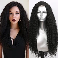 sivir curly synthetic lace brazilian wig female middle parting blackbrown color hair cosplaydailyparty high temperature fiber