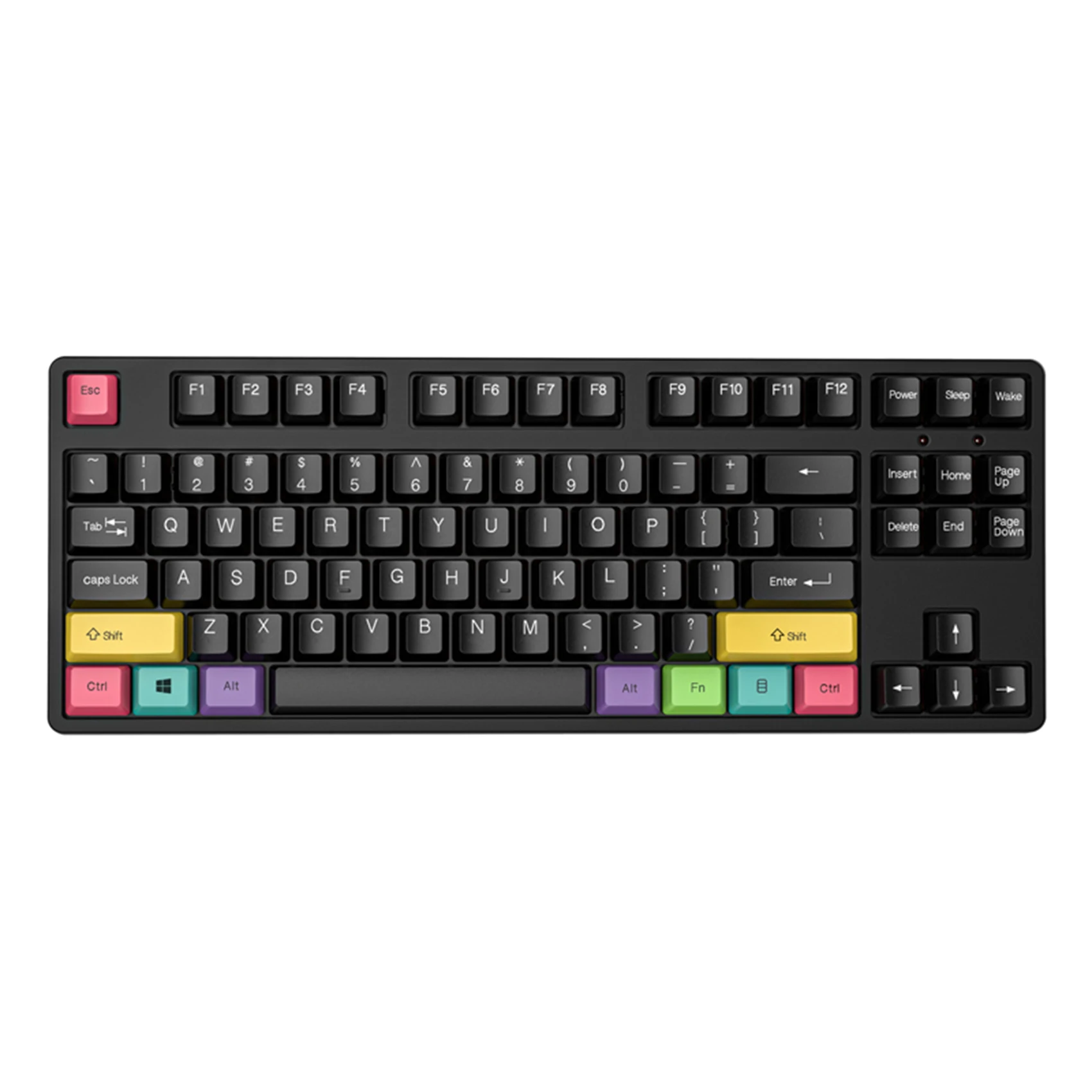 

Mechanical Keyboard Wired 87 Keys Gaming Keyboard Light Emitting Keyboard with PBT Keycaps for PC Gamers Computer Black