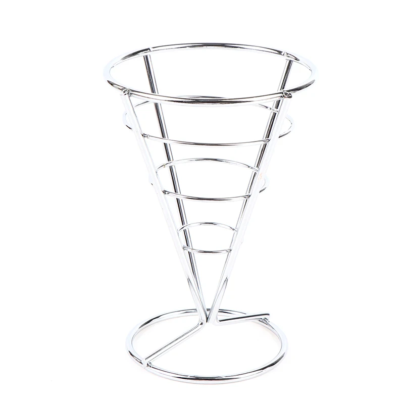 

Fries baskets French Fry Stand Cone Basket Holder for Fries Fish and Chips and Appetizers Stainless steel