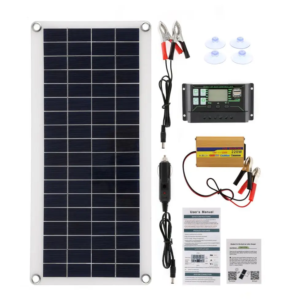 Tanie 220V 30W 60A Słoneczny System Zasilania Kontroler ładowarka Do Baterii Słonecznej Falownik 220 USB Kompletny Zestaw Do Domu Siatki Słupy Energetyczne Kup 220V 30W 60A Słoneczny System Zasilania Kontroler ładowarka Do Baterii Słonecznej Falownik 220 USB Kompletny Zestaw Do Domu Siatki Słupy Energetyczne
