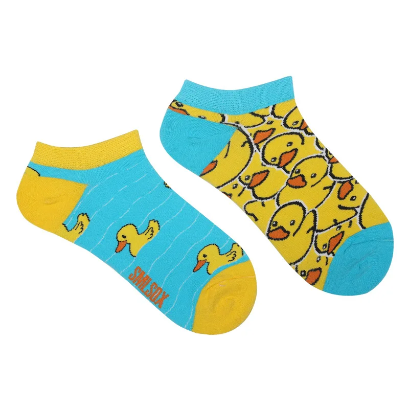 Women's Asymmetric AB Socks Ins Animal and Plant Ankle Socks Cartoon Colorful Sports Cotton Socks Men Women Socks Low Cut Sox