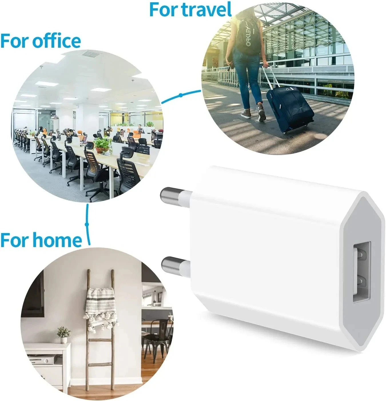 Сетевое зарядное устройство с USB-портом, 5 в 1 А, 1 м