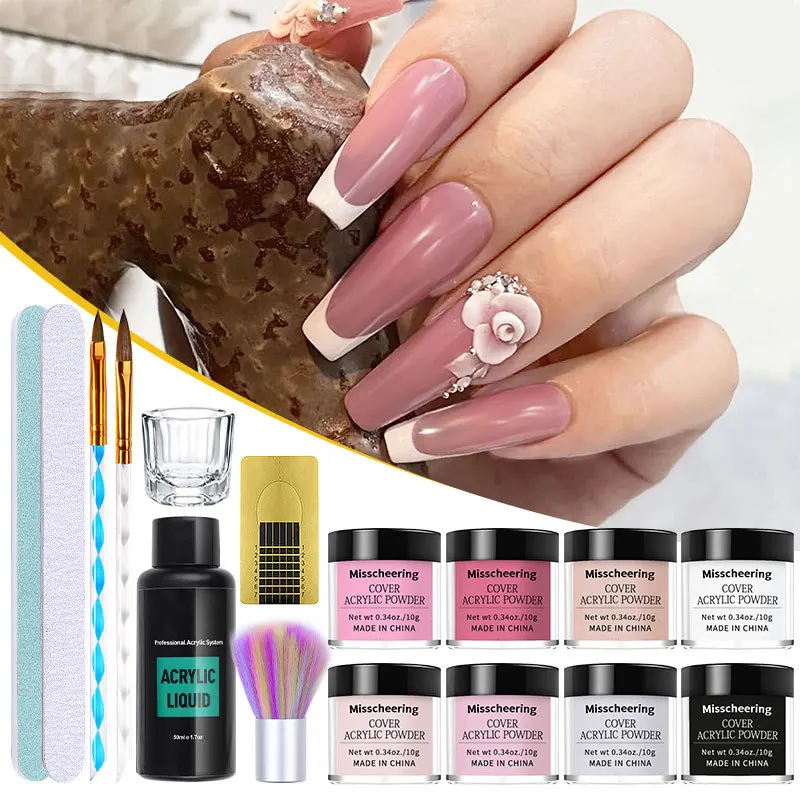 

Acrylic UV Gel Extension Nail Gel Kit Nude Glitter Color Fast Building Gel Nail Polish All for Manicure Nail Art Design