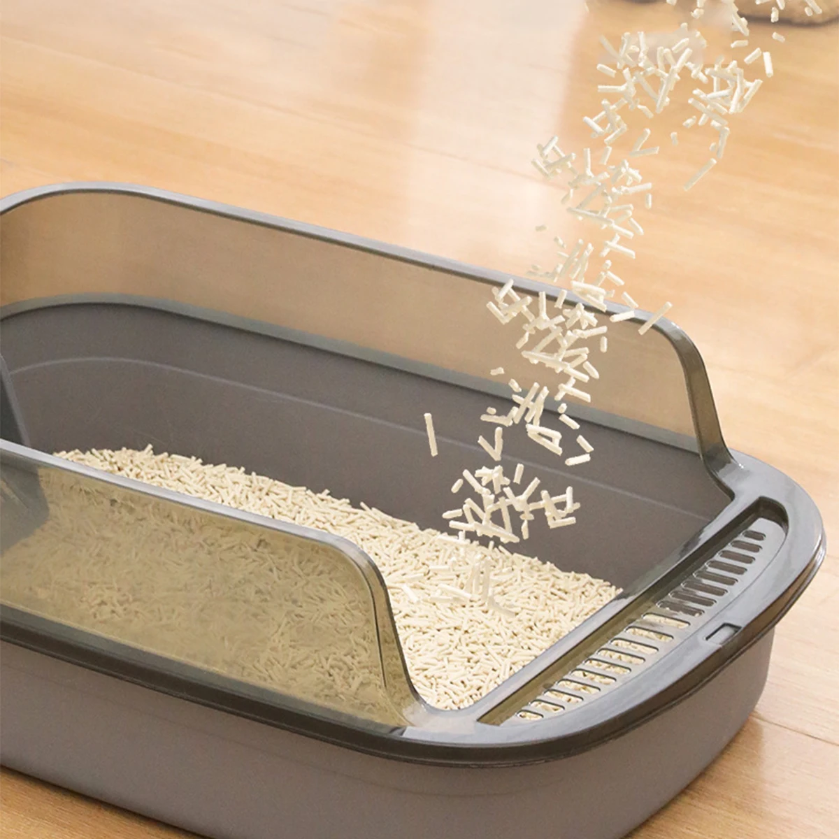 Пластиковый Кошачий Туалет Со Съемным Лотком Для Котят Просторный Поднос Кошек С