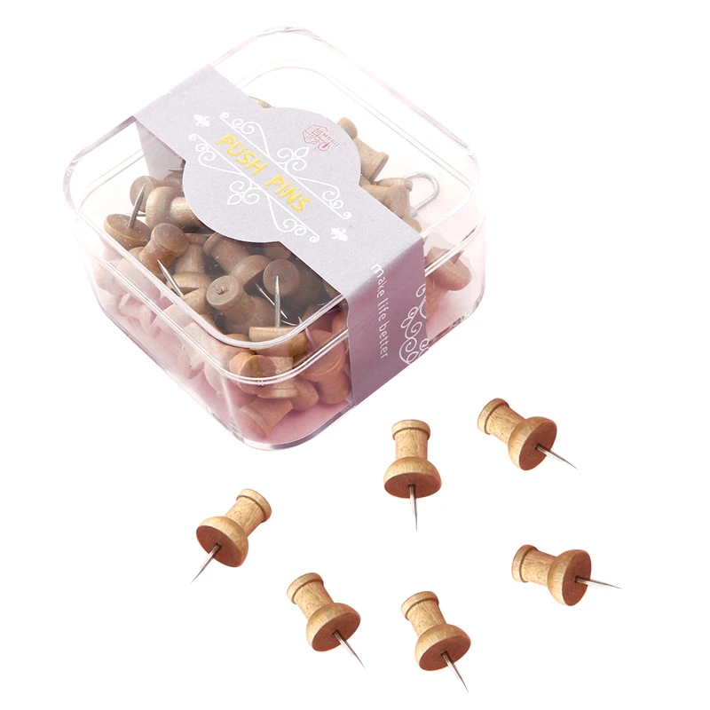 50 шт. деревянные канцелярские кнопки стандартные для большого пальца