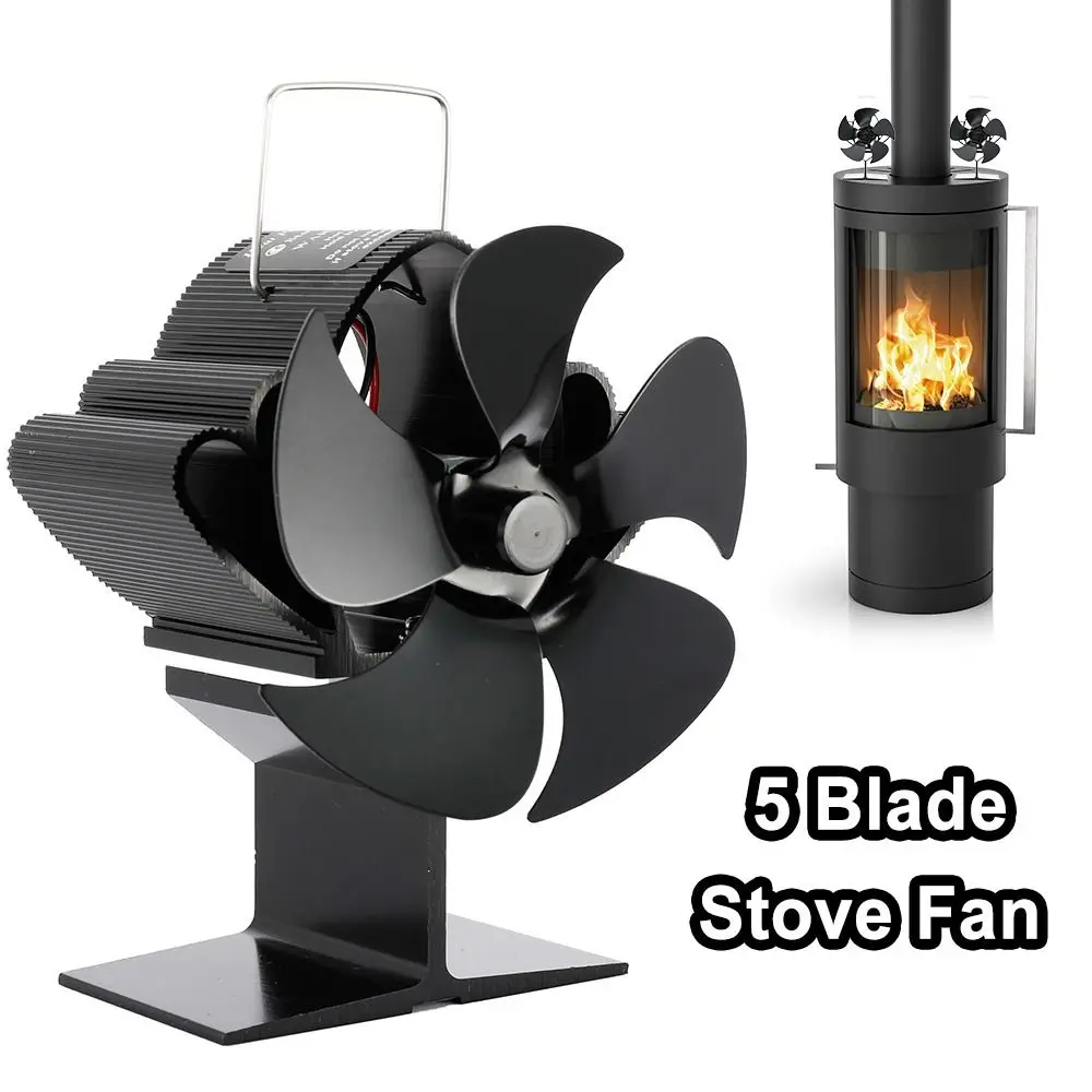 

Heat Distribution Winter Home 5 Blade Wood Log Burner Eco Heat Powered Fireplace Fan Stove Fan