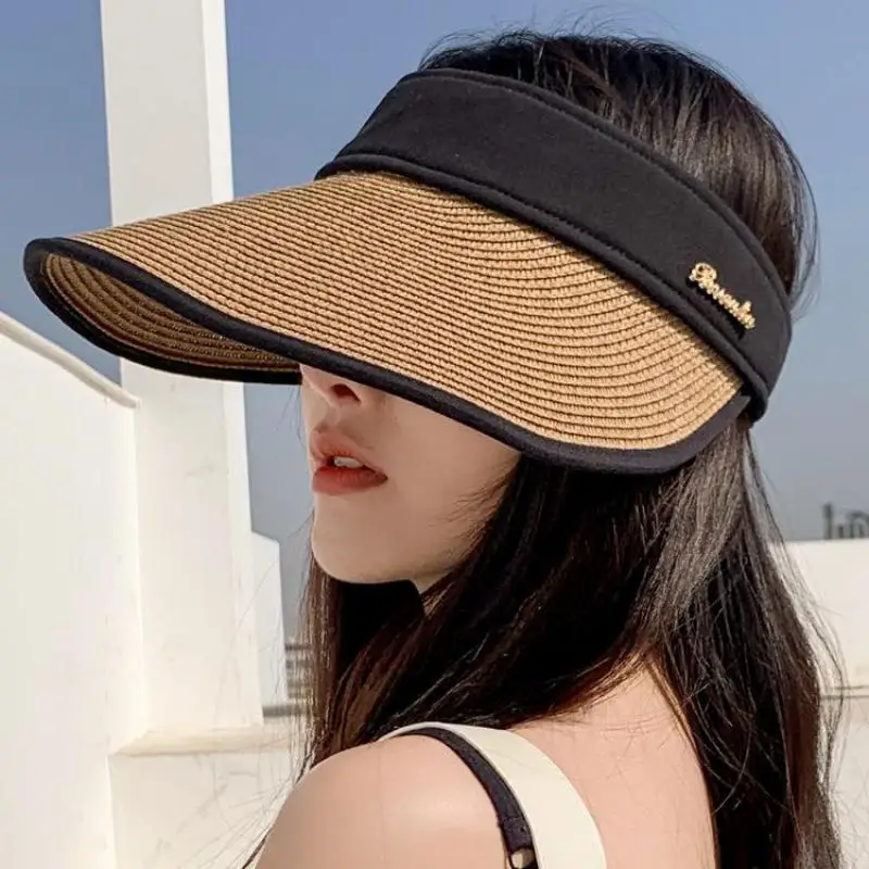 COKK Summer Hats For Women Empty Top Sunscreen Sun Hat Female Breathable Outdoor Beach Visor Cap New Gorro