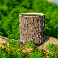 creative new products simple solar lamp resin crafts decoration simulation small stump pastoral ornaments courtyard ornaments