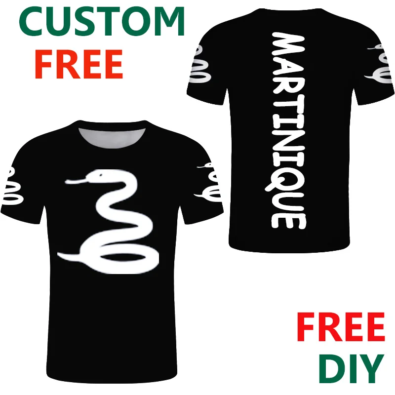 

Martinique Snake t shirt summer black tshirts free DIY name and number animal on clothing home shirt