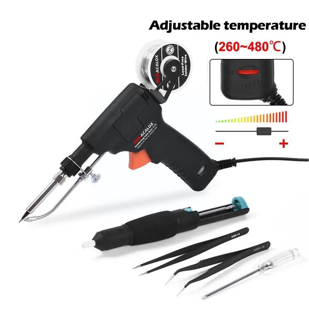 

60w Soldering Gun Tools Digital Display Automatic Tin Diy Adjustable Gun Send Automatic Tool Tin Repair Temperature Absorbe J5q9
