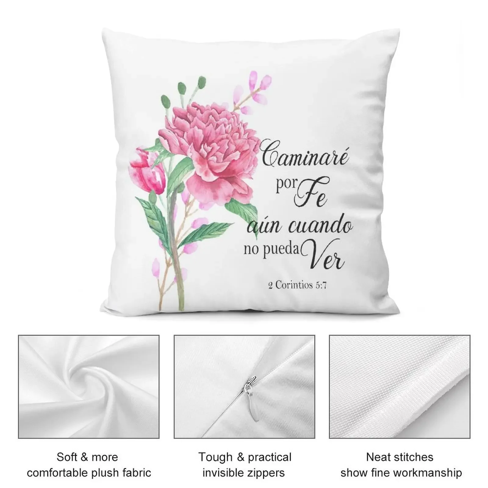 Caminare por fe aun manen no pratique ver Испанский біблійный стих 2 кортио 5 декоративная подушка