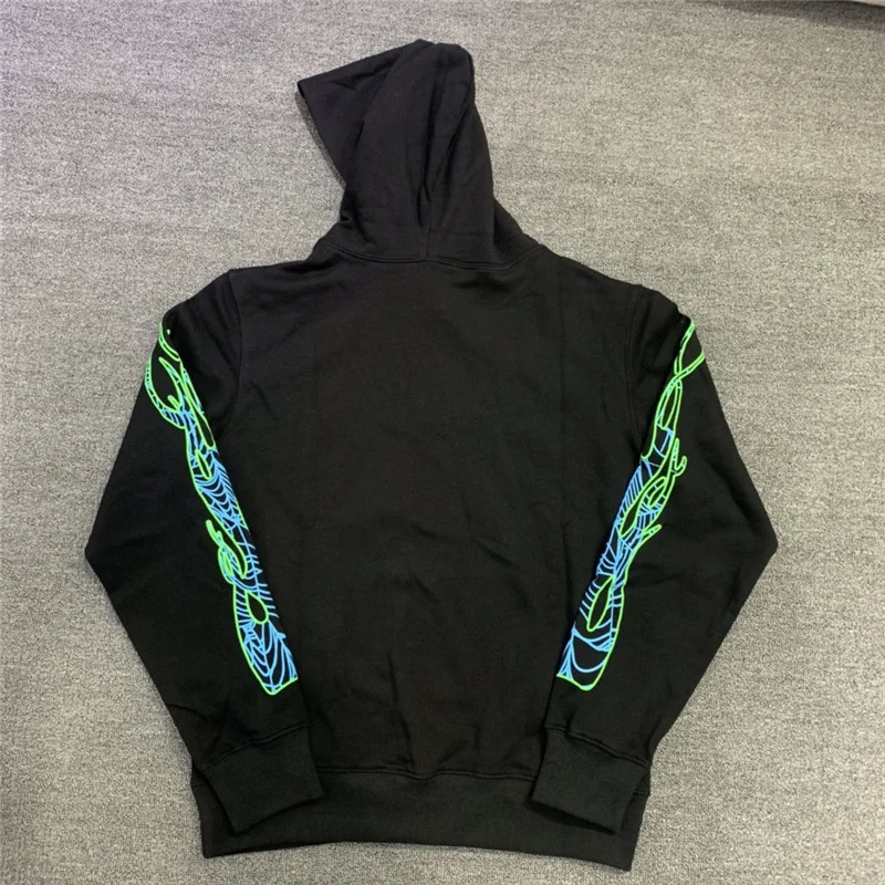 

Fluorescent High Green Quality Sp5der Young Thug 555555 Angel Men Hoodie 1:1 Streetwear Women Hoodies Spider Web Pullover