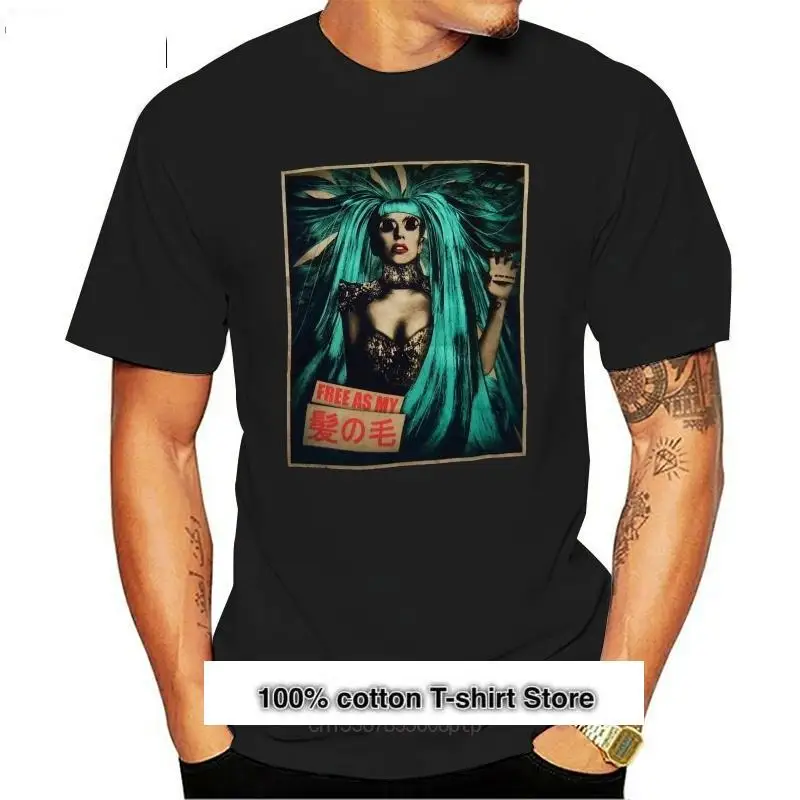 

Lady Gaga - Free As My Hair-Camiseta suave унисекс для мужчин, взрослых, винтажная рубашка, gira 2013