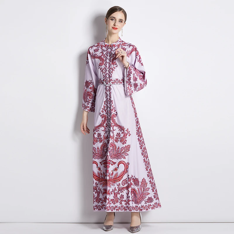 

SuperAen 2022 осеннее платье-кардиган с принтом хлопковые длинные вечерние платья с длинными рукавами для женщин