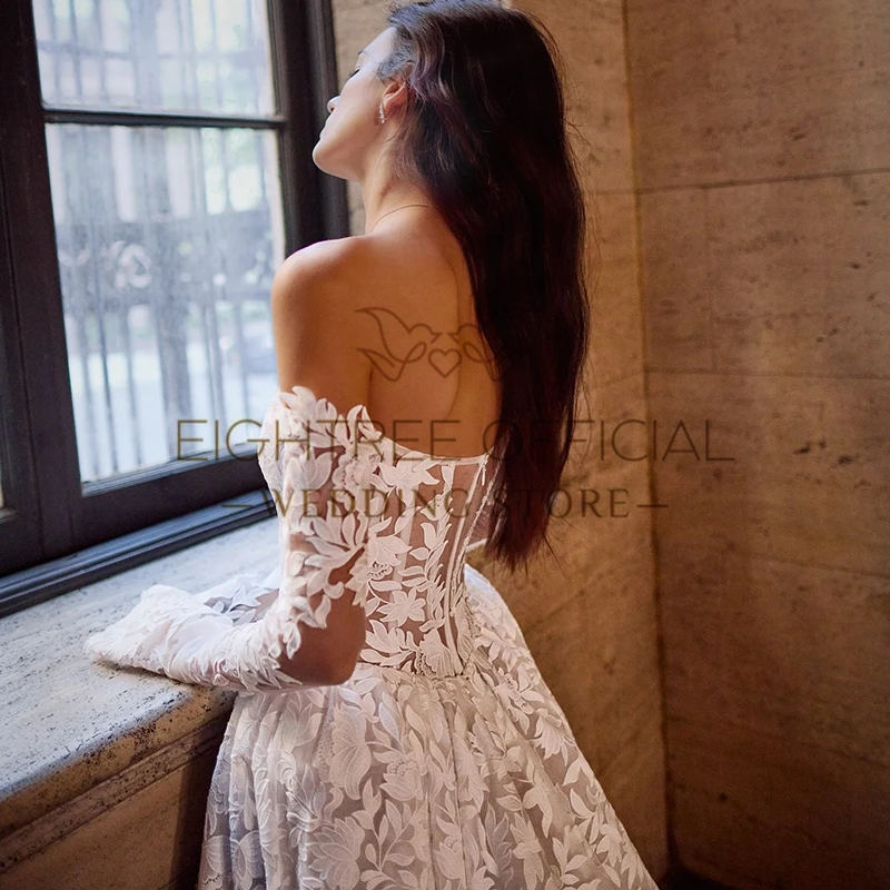 Eightree 2025 белые свадебные платья трапециевидной формы милое свадебное платье