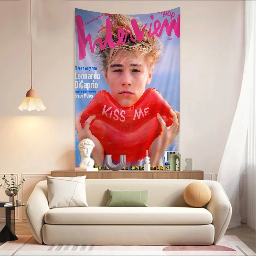 L-Leonardo D-DiCaprio Фильм Звезда Гобелен Настенный Декор Полиэстер Хлопок Мультфильм С