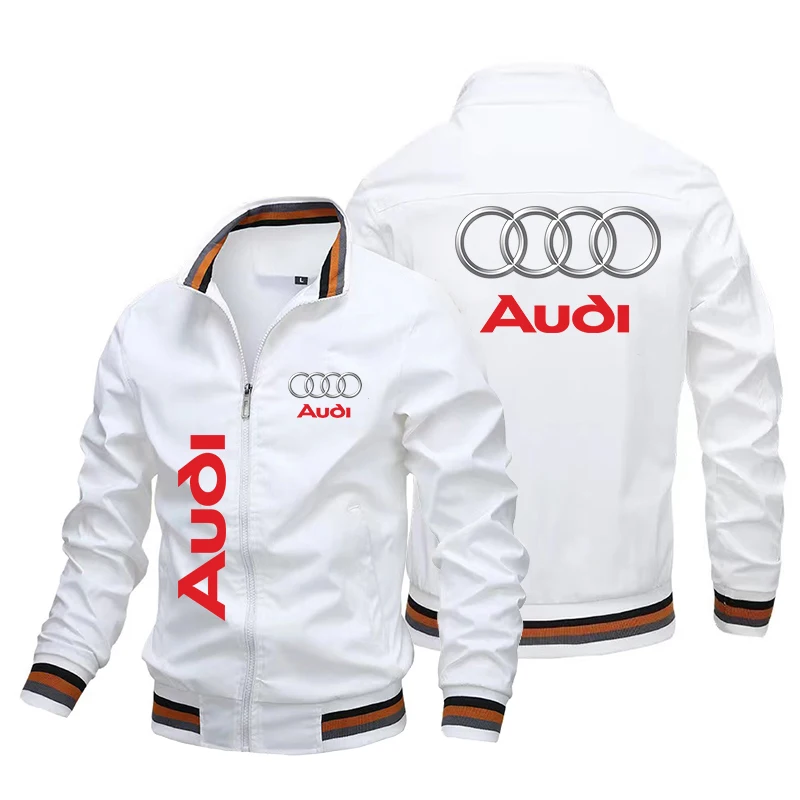 

Мужская куртка Audi, мотоциклетная куртка с логотипом автомобиля, повседневная модная ветровка для мотокросса, мужская одежда, байкерская куртка, пальто