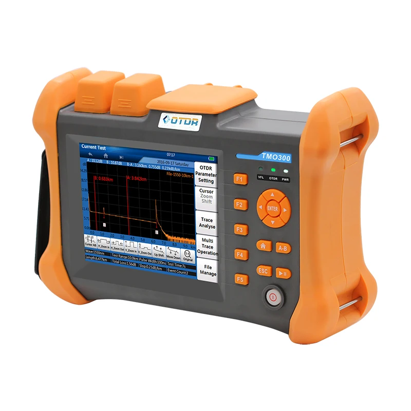 40-120km TMO300 5.6 inch Touching screen SM MM 1310/1550nm 850/1300nm 30/28dB 32/30dB 21/19dB Integrated VFL 40km OTDR