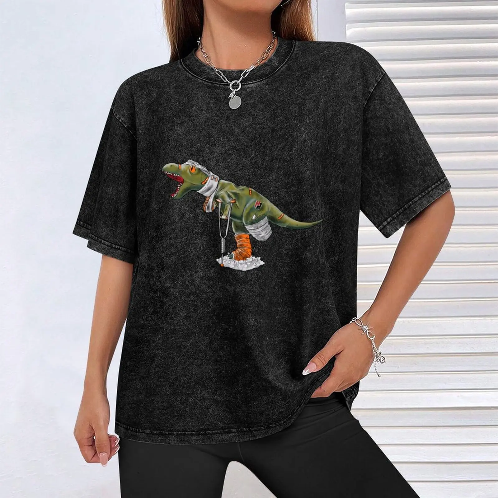 Темно-синяя футболка How Ridiculous Merch Rexy для мальчиков с животным принтом большая