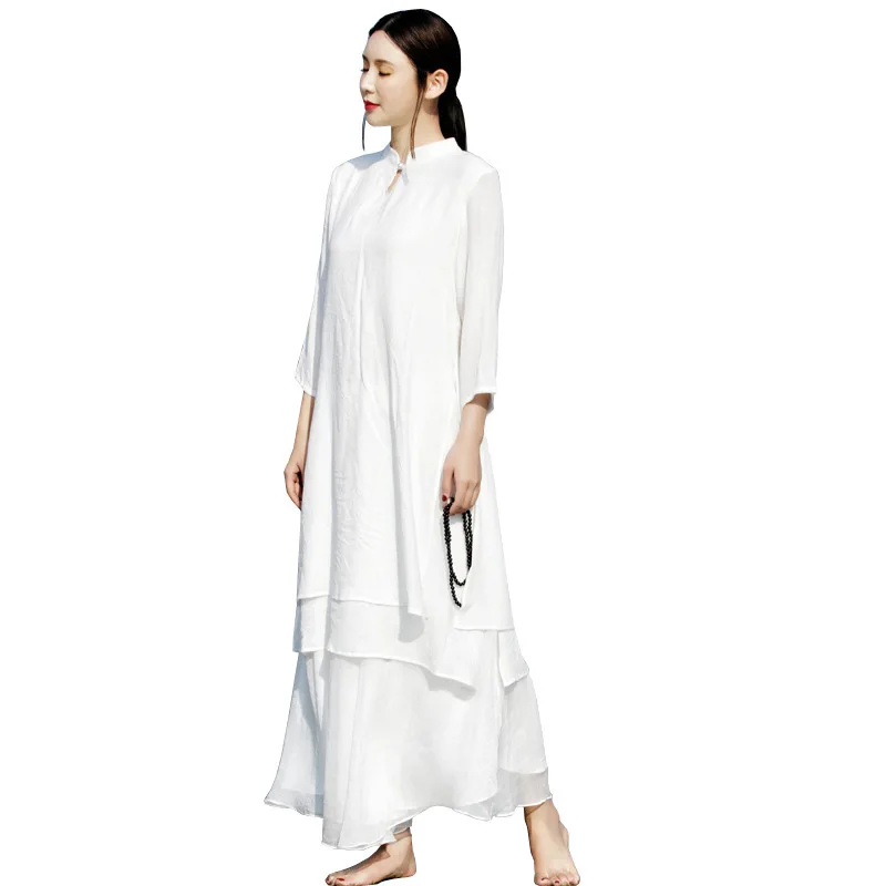 Комплект одежды для йоги и боевых искусств из хлопка льна