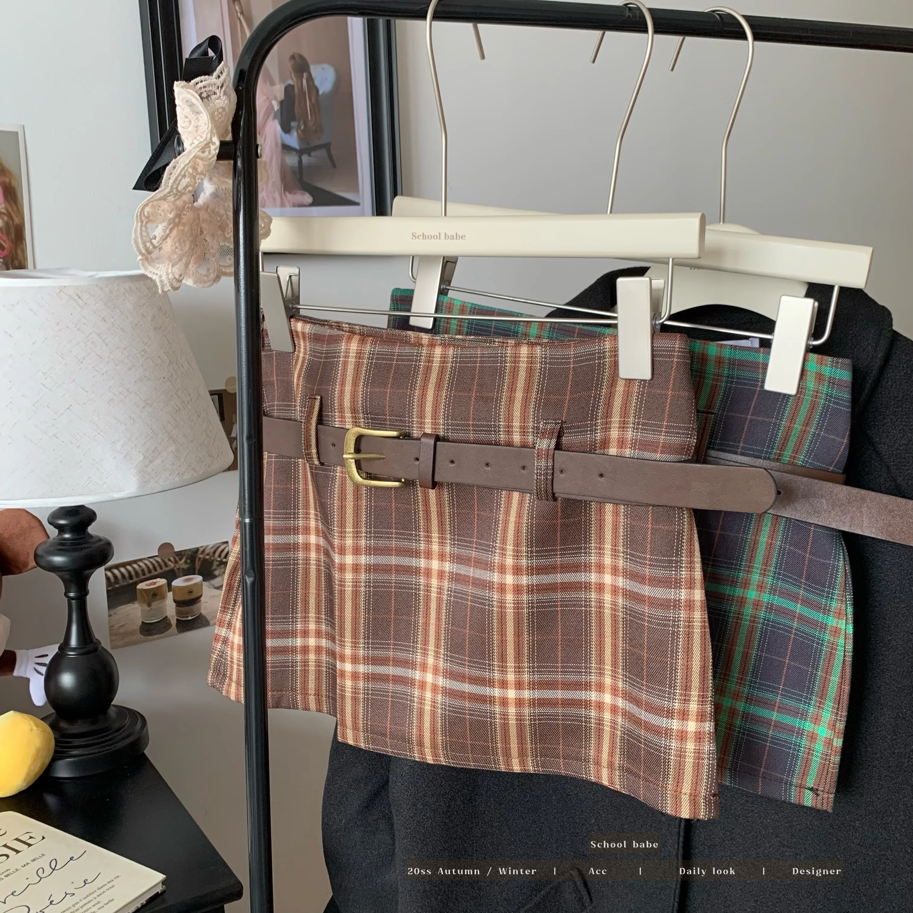 Женская клетчатая юбка-трапеция повседневная короткая трапециевидная юбка с