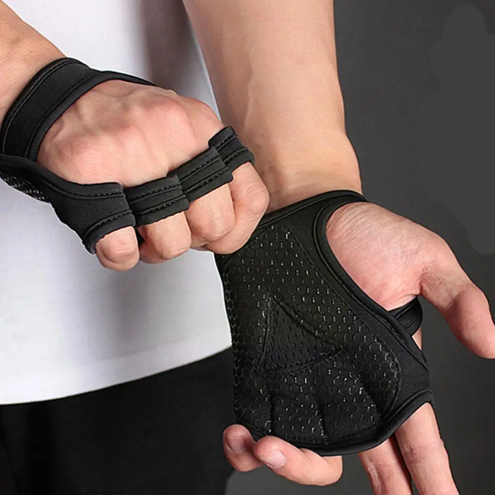 

1 Pairs Weightlifting Training Gloves For Men Women Fitness Sports Body Building Gymnastics Gym Hand Wrist Palm Protector G T6K2