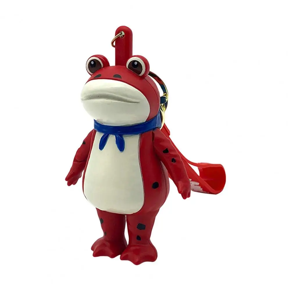 Аксессуар лягушка с реалистичной текстурой брелок синим шарфом функция салюта