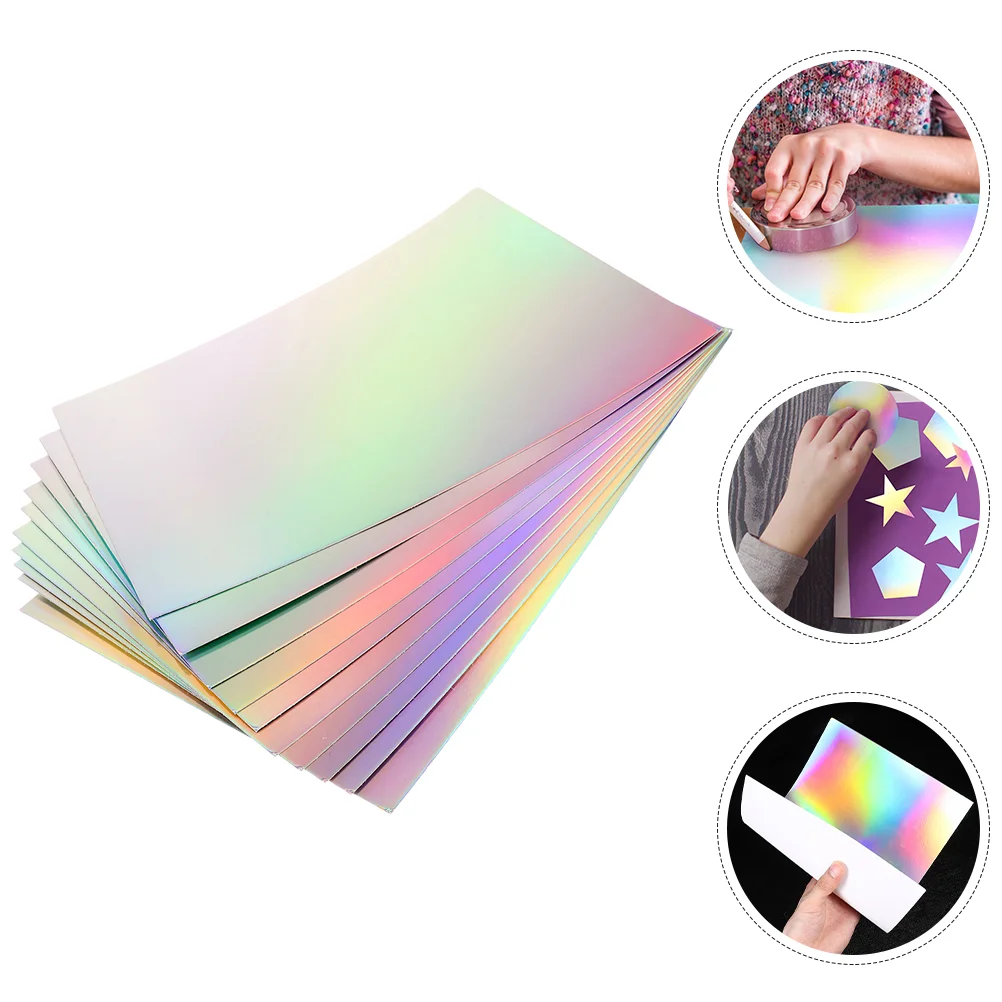 

10 Sheets Rainbow Card Child Crafts Kids Paper Decorative Colored Cardstock