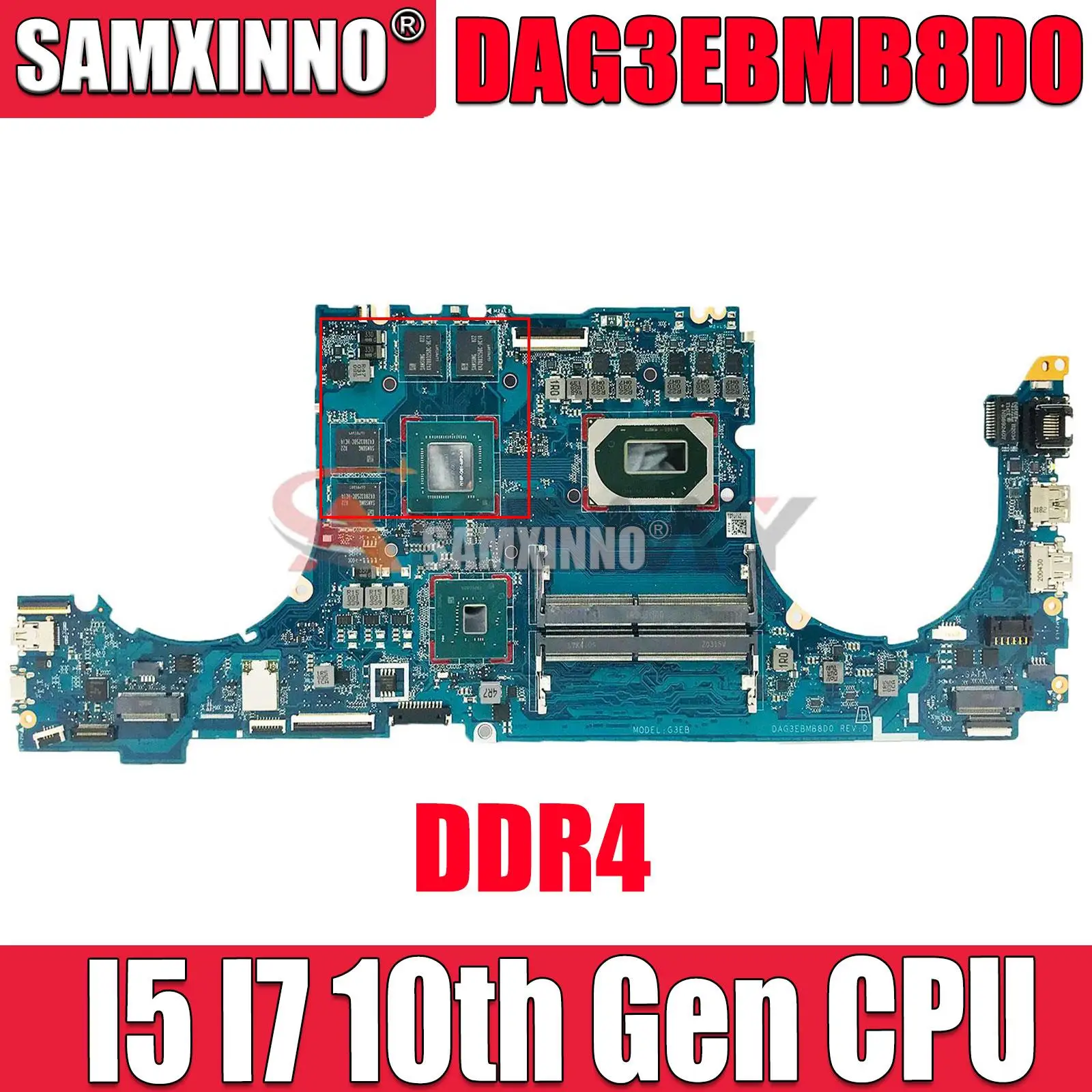 

For HP Omen 15-EK0018TX 15-EK Laptop Motherboard with I5 I7 10th Gen CPU GTX1650 Mainboard DAG3EBMB8D0 DDR4