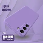 Роскошный квадратный Оригинальный чехол из жидкого силикона для Samsung S22 S21 FE S20 Plus Note 20 Ultra 10 Pro 9 8 S10 Lite S9 S8, мягкий чехол