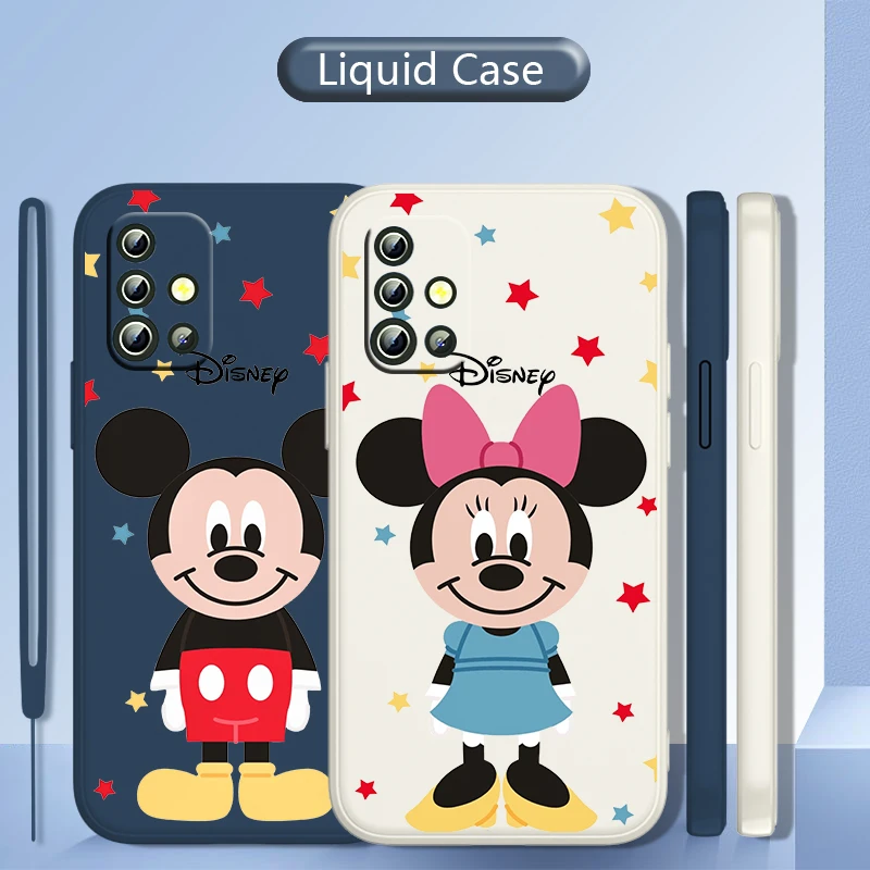 

Mickey Minnie Cute Baby For Samsung Galaxy A73 A53 A33 A52 A32 A22 A71 A51 A21S A03S 4G 5G Liquid Rope Soft Phone Case Fundas