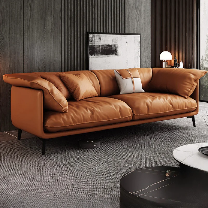 

Modern Leather Living Room Sofas Lazy Nordic Luxury Recliner Living Room Sofas Modular Single Canape Salon Home Furniture SR50LS