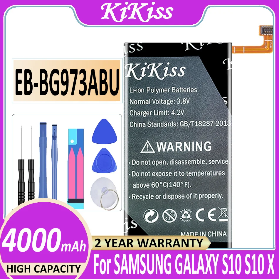 

KiKiss EB-BG973ABU 4000mAh Battery For Samsung Galaxy S10 S10X S10 X SM-G9730 SM-G973 G973F G973U G973W Mobile Phone + Tools