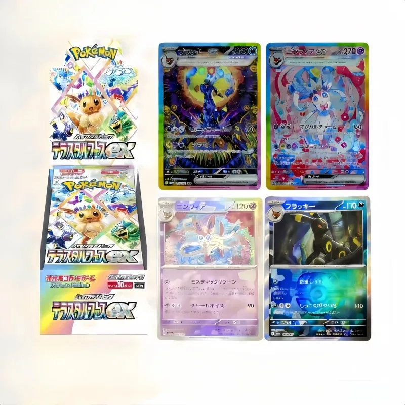 Фото Коллекционная коробка карт Pokémon PTCG (японская версия) SV8A Terastal Festival Eevee Golden Booster Box, оригинальная, нераспечатанная, с картами Eeveelution №2