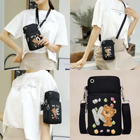 universal mobile phone case crossbody iphone 13 pro max case bear letter name series wallet arm purse shoulder bag phone pouch