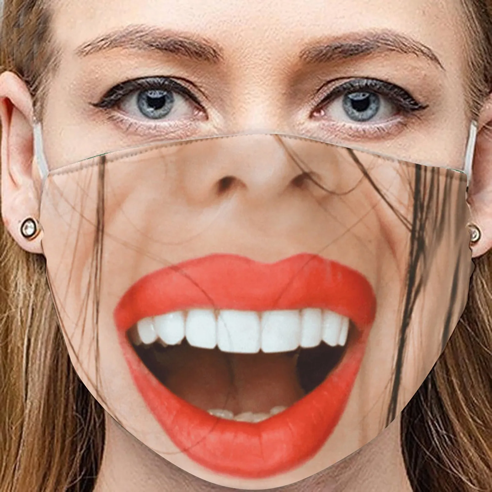 

3d Funny Mask Hot Fashion Funny Face Masks Washable Reusable Cotton Maske Halloween Cosplay Headband Masques Mascarillas