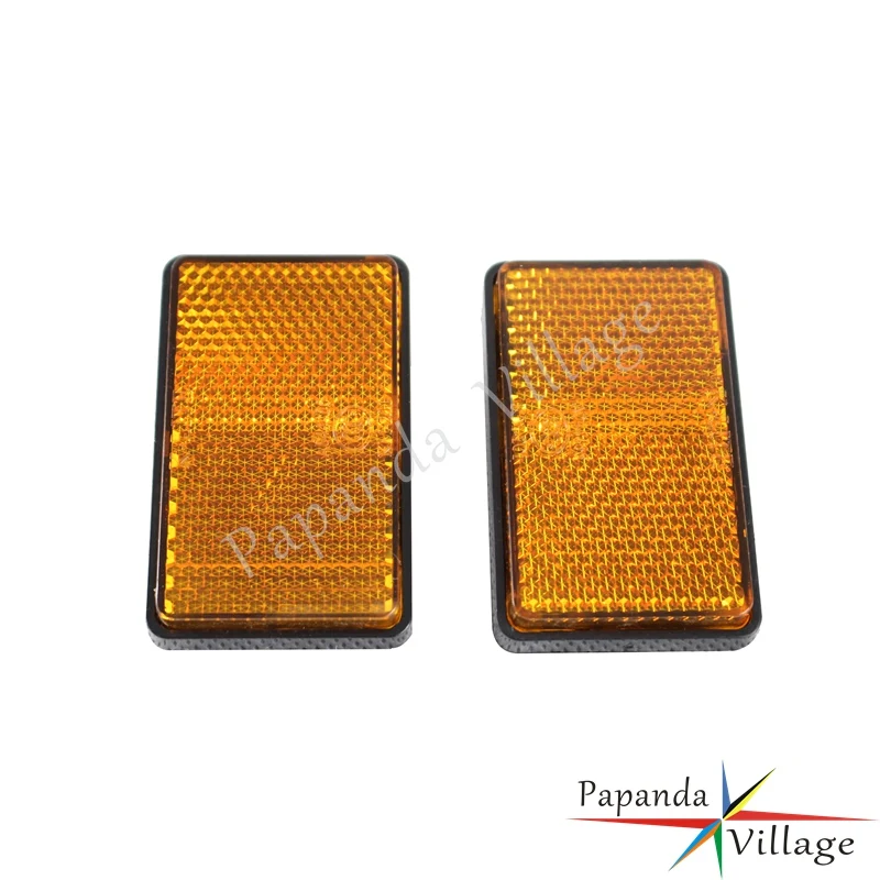 Papanda 2 шт. Красный Янтарный Пластиковый Прямоугольный Отражатель безопасности предупреждающие Светоотражающие отражатели ATV автомобильные диртбайки