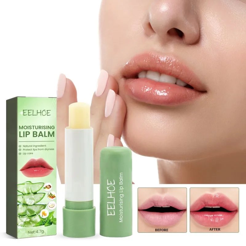 

3pcs/6pcs Moisturizing Lips To Prevent Broken Skin Dry Cracked Lips Aloe Lip Balm Fade Lip Lines Remove Dead Skin Lip Cream 4.7g
