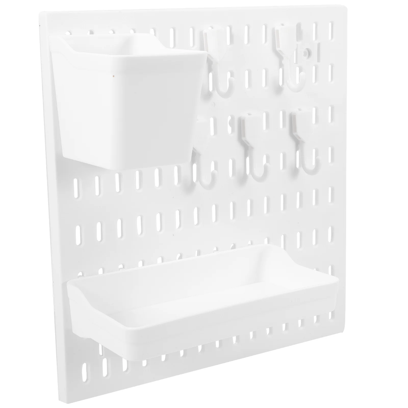 

Pegboard Shelf Wall Organizer Rack Peg Pot Countertop Desk Kit Board Ledge Planter Floating Bathroom Display Bins Makeup