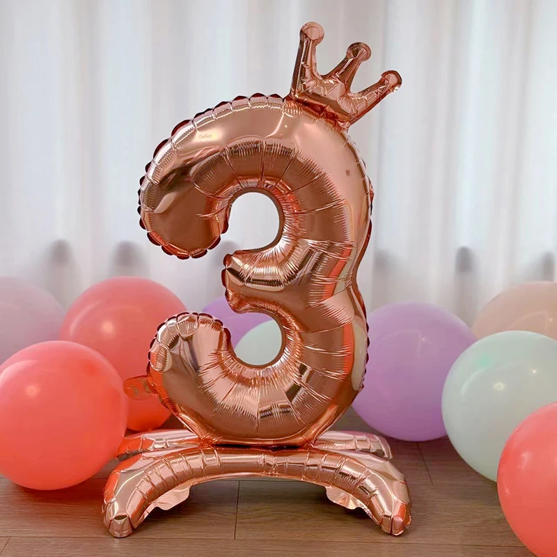 Цифровой воздушный шар 32 дюйма &quotКороны&quot розовый золото WILD FRUIT