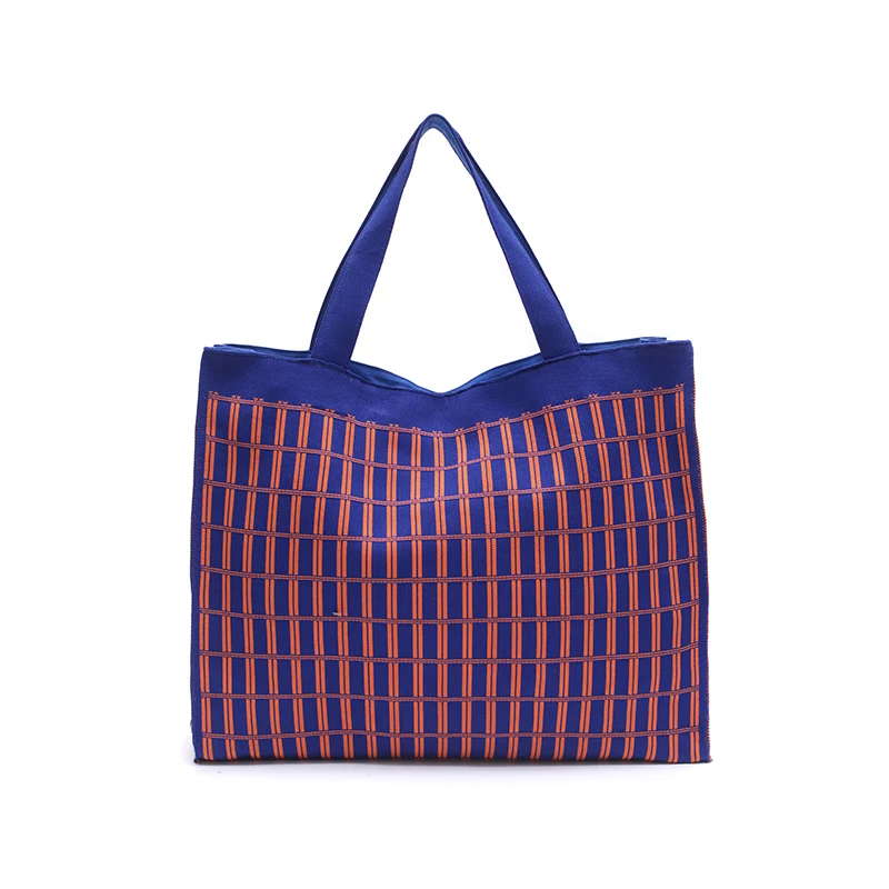 

Casual Knitted Large Tote Bag Women Handbags Handmade Woven Summer Beach Bags Big Shopper Purses 2022 Female Sac