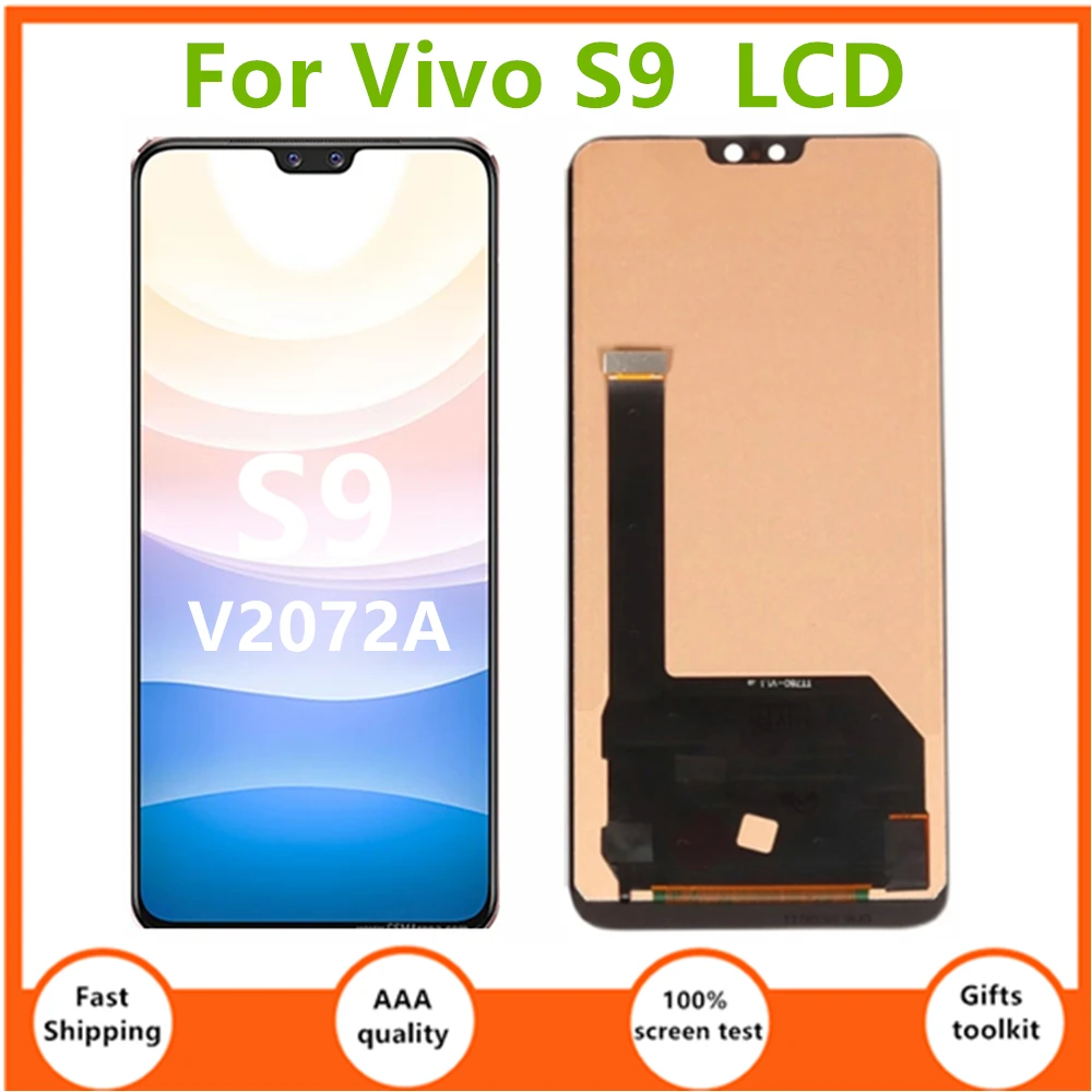 

For TFT Black 6.44 inch; For Vivo S9 V2072A LCD Display Screen Touch Digitizer Panel Assembly Replacement