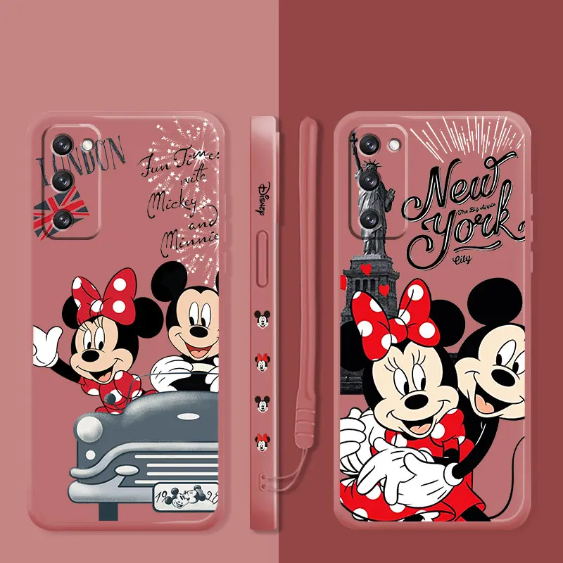 

Mickey Minnie London Travel Luxury Liquid Candy Case For Samsung Galaxy S22 S21 S20 FE Ultra S10 S9 S8 Plus S10e Note 20 10 Lite