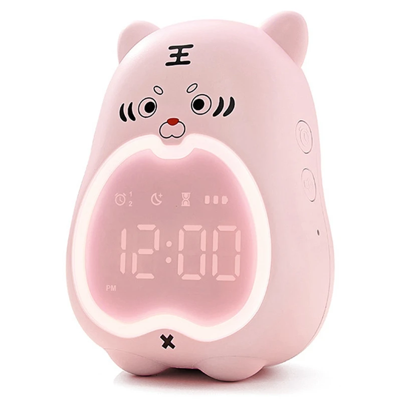 Kids Alarm Clock Cute Tiger Digital Alarm Clock For Kids Bedside Clock Children Sleep Trainier Wake Up Night Light