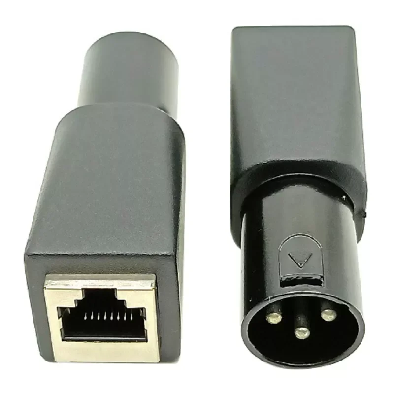 

NEW2023 DMX To RJ45 Connector RJ45 Ethernet To 3 Pin XLR DMX Female & Male Adapter
